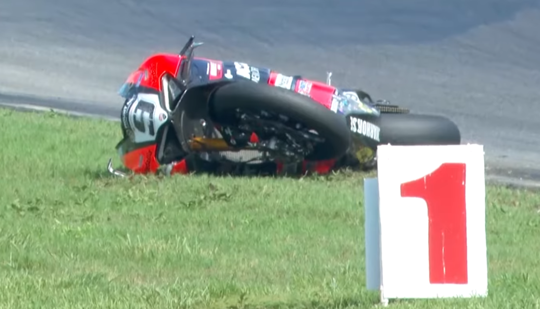 Petrucci sufrió un tremendo accidente