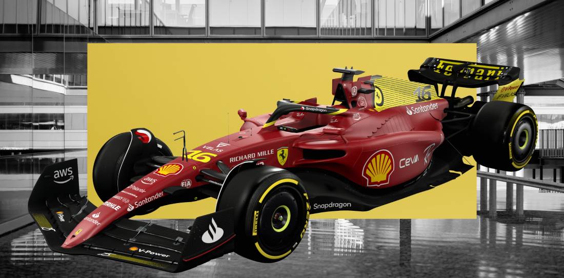 Ferrari se presenta con detalles amarillo y negro