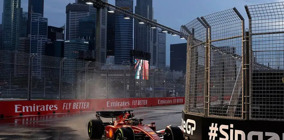 F1: Leclerc y Ferrari, rápidos antes de clasificar en Singapur