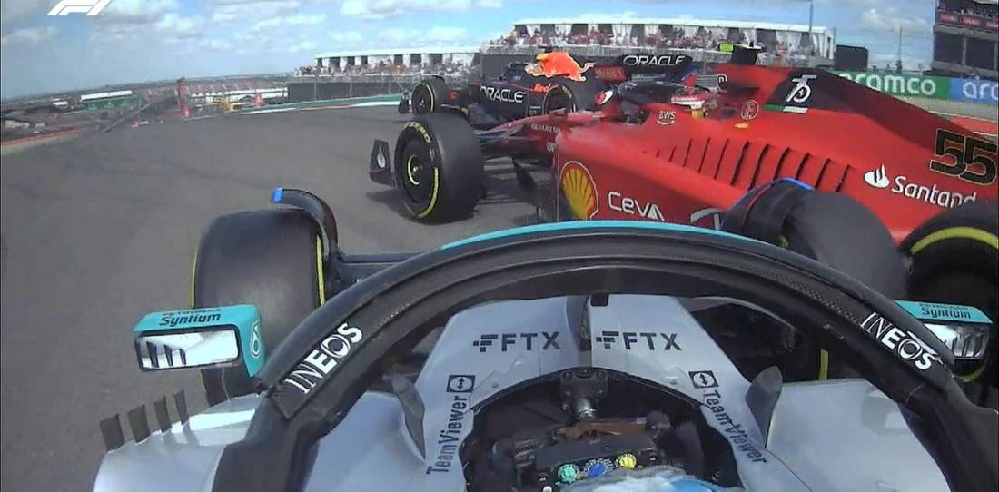 VIDEO: F1: la accidentada largada que terminó con la Ferrari de Sainz