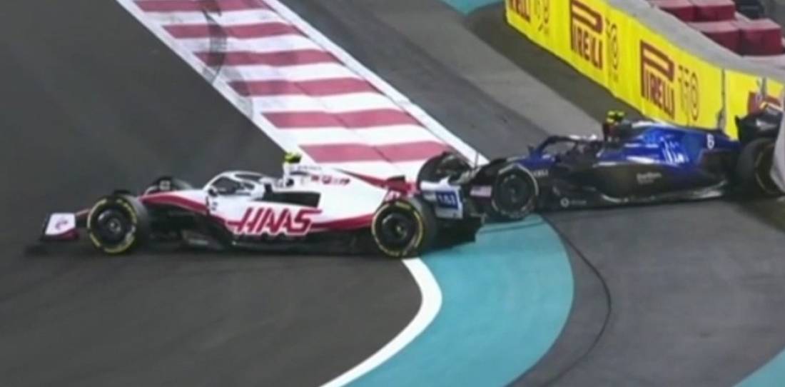 VIDEO: Schumacher y Latifi, involucrados en un incidente en el GP de Abu Dhabi