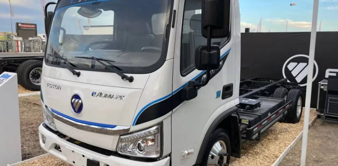 Foton presentó el camión eléctrico e-Aumark en Expoagro