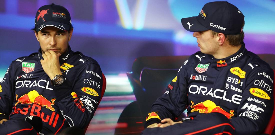 F1: así fue el cruce previo al podio entre Verstappen y Checo Pérez en Jeddah