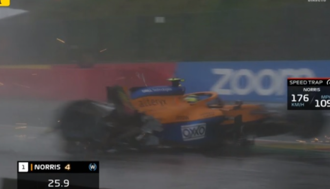 Fuerte accidente de Norris en Spa-Francorchamps