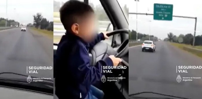 Peligro al volante: un conductor obligó a su hijo de 7 años a manejar en la autopista