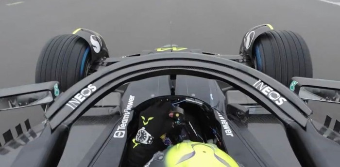 Primera onboard de Lewis Hamilton con el Mercedes W14 para la F1 2023