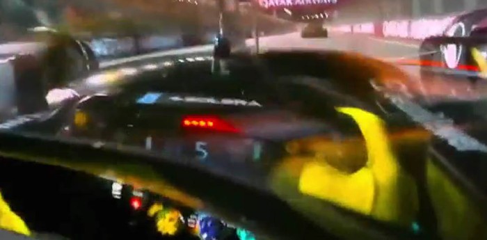 F1: ¡Increíble! Hamilton se rascó la nariz en plena persecución a Norris en Singapur