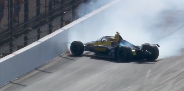 IndyCar: ¡Increíble! Herta venía segundo y se pegó contra el muro en las 500 Millas
