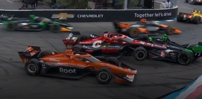 IndyCar: Lundgaard siguió de largo en la curva y chocó contra Grosjean