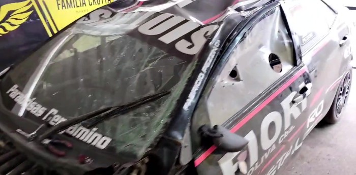 TN: así quedó el auto de Pezzini después del vuelco