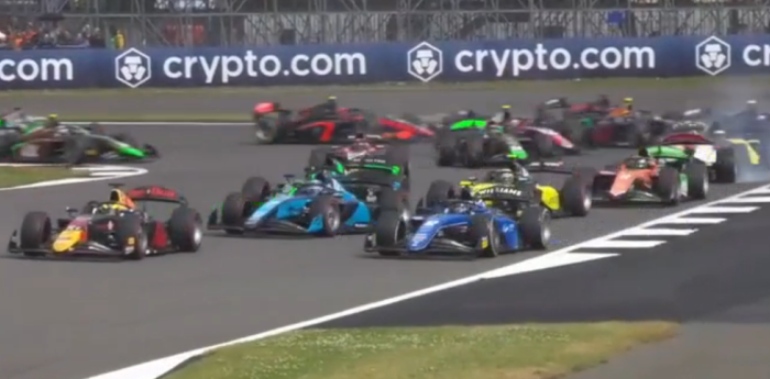 F2: Colapinto y un enredado inicio de la Feature Race en Silverstone