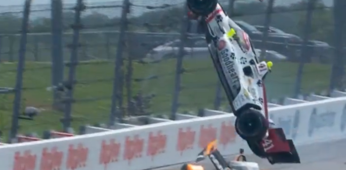 IndyCar: espectacular accidente en el final de la segunda carrera en Iowa