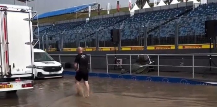 F1: ¡Inundado! así están los boxes en la previa al Gran Premio de Hungría