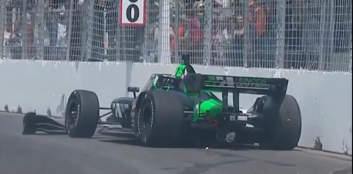 IndyCar: Canapino se accidentó y se quedó sin chances de seguir dando pelea en Toronto