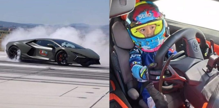 Récord y polémica: el video viral del chiquito de 5 años al volante de un Lambo y a 312 km/h