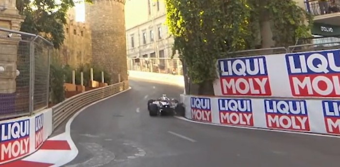 F1: ¡Al límite! Colapinto rozó su Williams contra la difícil "curva del castillo" en Baku