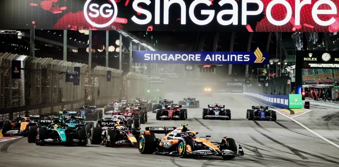 F1: ¡Tremendo Colapinto! Así se vivió la largada del GP de Singapur desde distintos ángulos