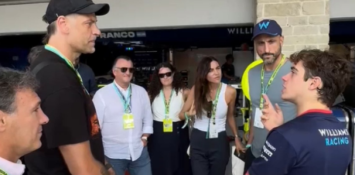 F1: Ginóbili y Oberto visitaron a Colapinto en el GP de Estados Unidos