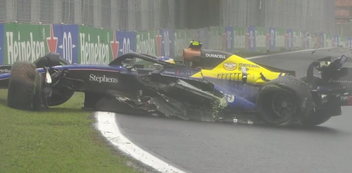 F1: duro accidente bajo la lluvia y abandono para Colapinto en el GP de Brasil