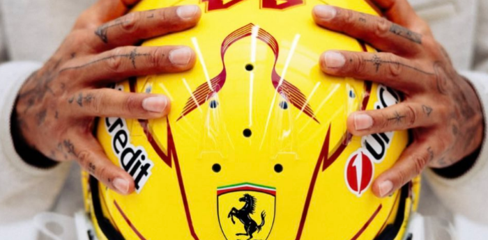 F1: ¡Belleza! Así es el nuevo diseño del casco de Hamilton en su historia con Ferrari