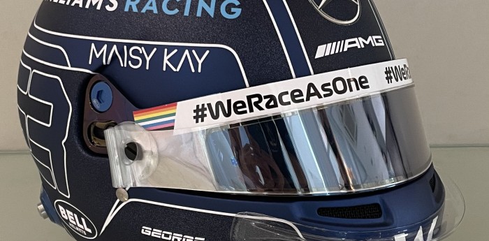 George Russell decoró su casco en homenaje a Frank y Claire Williams