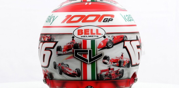 Leclerc con casco "homenaje" en Mugello